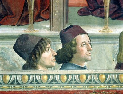 Ritratti di Matteo Franco e Luigi Pulci (1432-84) dal ciclo della vita di San Francesco, c.1483 da Domenico Ghirlandaio